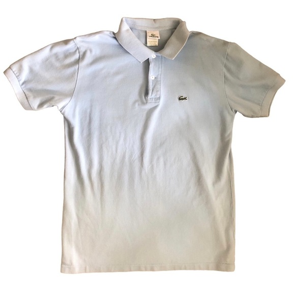 LaCoste Mens Cotton Polo SZ. 7/XXL Short Sleeve Lt. Blue Croc Logo - Picture 2 of 5